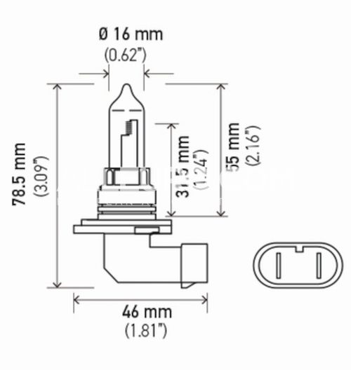 Hella Front Multi Purpose Light Bulb LB-9005 9005