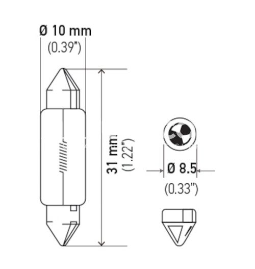 Hella Back Up Light Bulb LB-6418 6418
