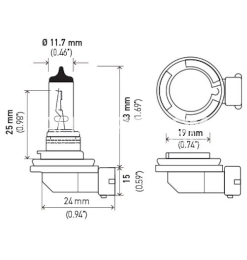Hella Front Multi Purpose Light Bulb LB-H8/35W H8