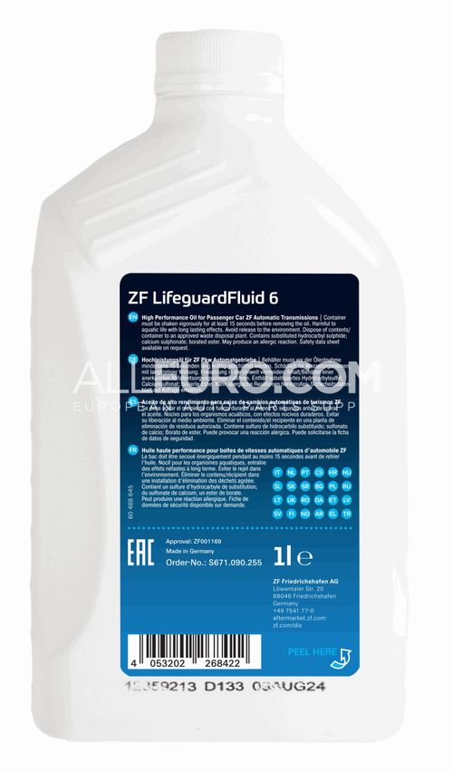 ZF Automatic Transmission Fluid 83222220445 S671 090 255 